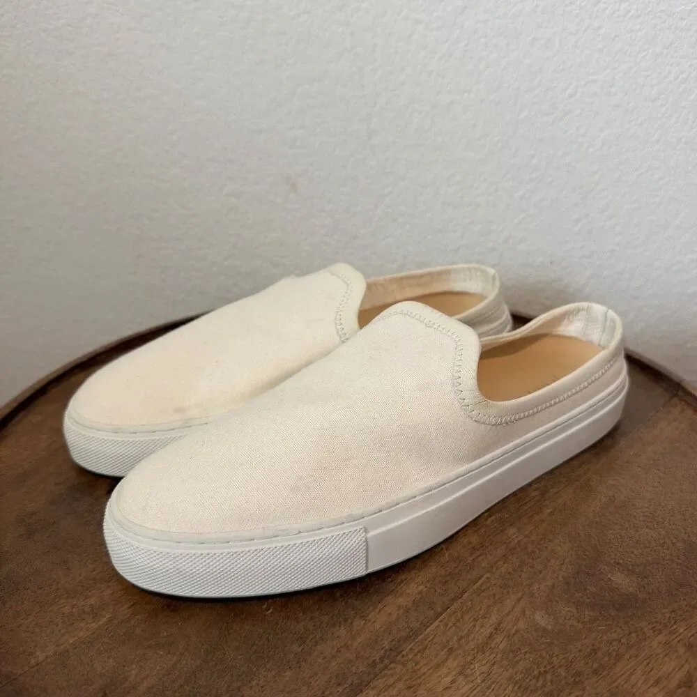 Jenni Kayne White Canvas Slip-On Slider Mule Sneakers Women's Size 41 US 11